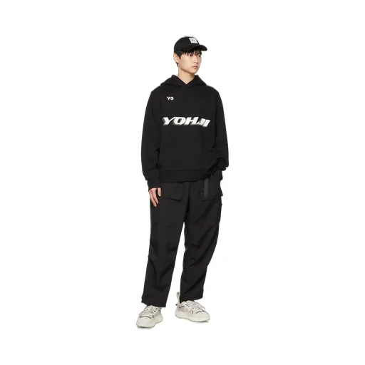 Y-3 Logo Printed Long-Sleeved Hoodie