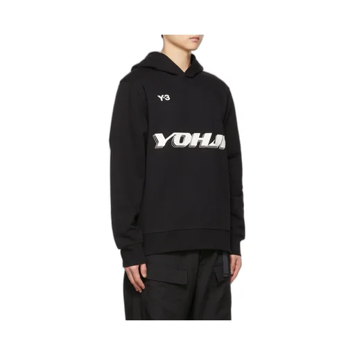 Y-3 Logo Printed Long-Sleeved Hoodie