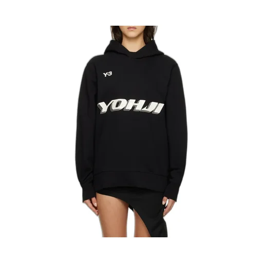 Y-3 Logo Printed Long-Sleeved Hoodie