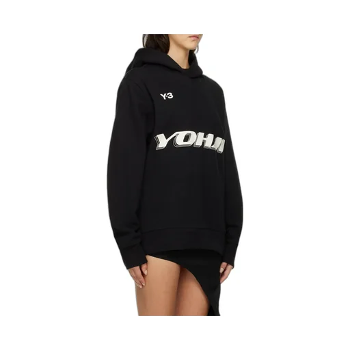 Y-3 Logo Printed Long-Sleeved Hoodie