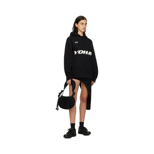 Y-3 Logo Printed Long-Sleeved Hoodie