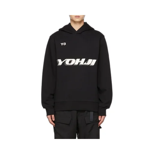 Y-3 Logo Printed Long-Sleeved Hoodie