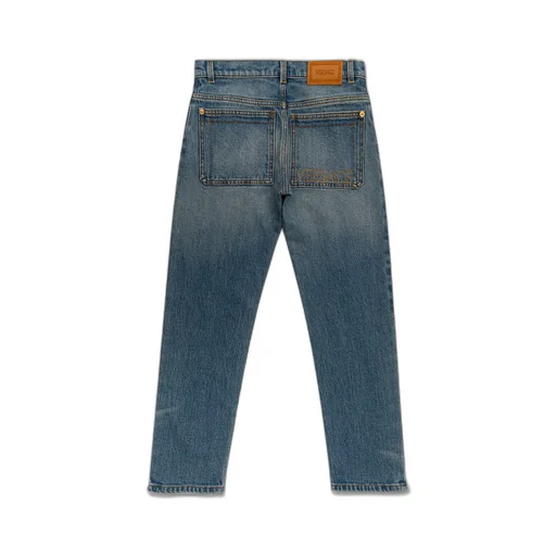 Stonewashed Straight-Leg Jeans