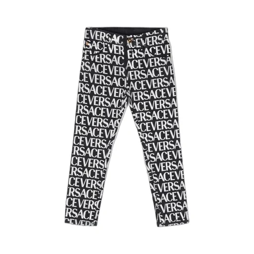Metallic Logo Print Jeans
