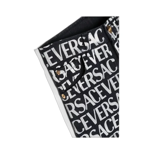 Metallic Logo Print Jeans