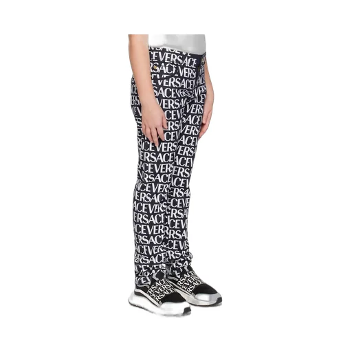 Metallic Logo Print Jeans