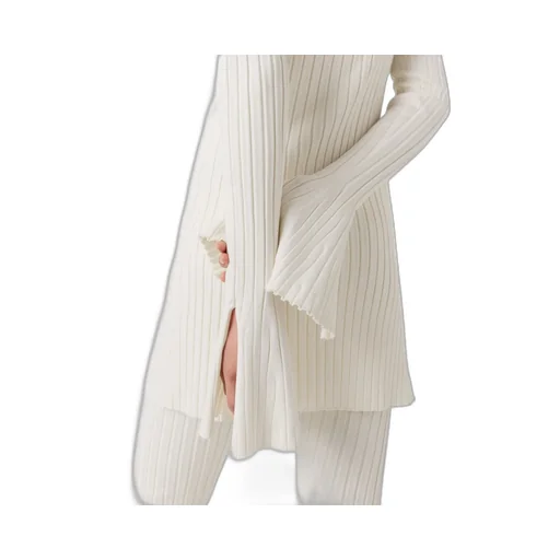 Button Details Ribbed Knitted Mini Dress