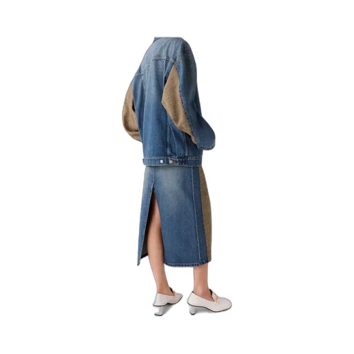 Stella Mccartney Tweed Panelled Denim Jacket