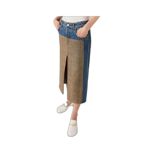 Stella Mccartney Front Slit Midi Denim Skirt