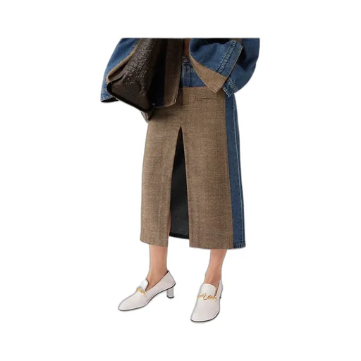 Stella Mccartney Front Slit Midi Denim Skirt
