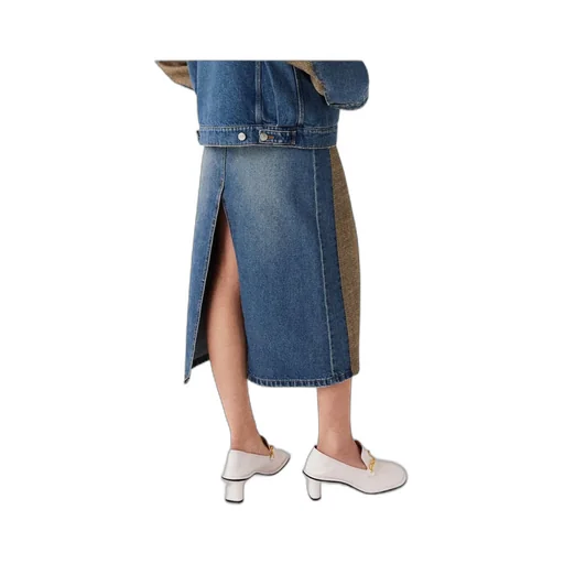 Stella Mccartney Front Slit Midi Denim Skirt
