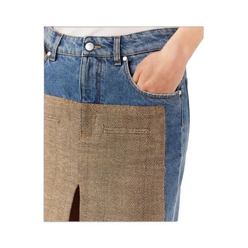 Stella Mccartney Front Slit Midi Denim Skirt