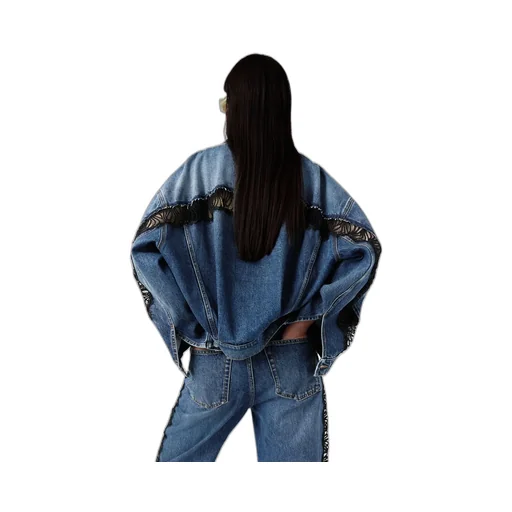 Long-Sleeved Denim Coat