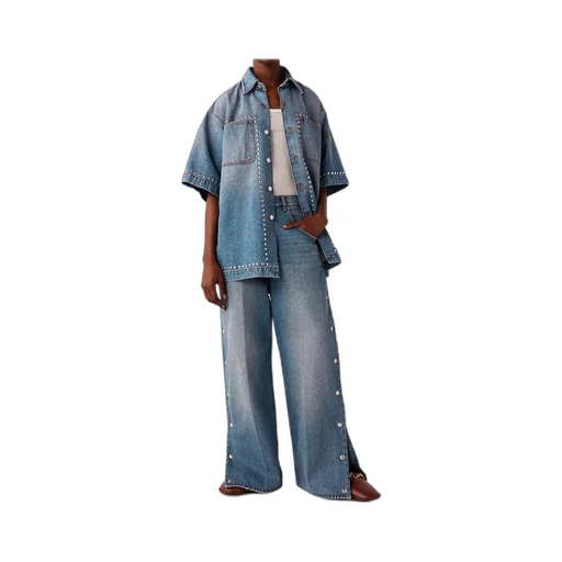 Stella Mccartney Popper-Studded Bootcut Denim Jeans