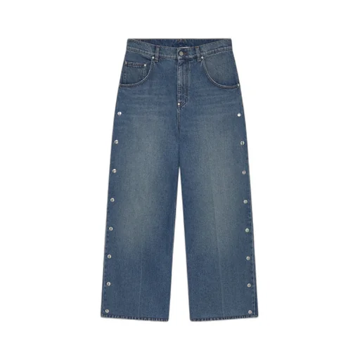 Stella Mccartney Popper-Studded Bootcut Denim Jeans