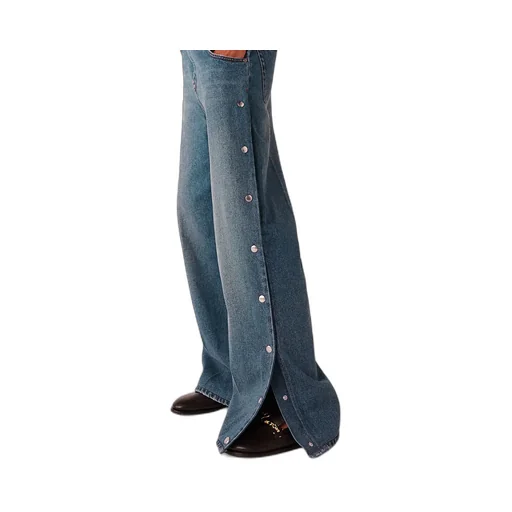 Stella Mccartney Popper-Studded Bootcut Denim Jeans