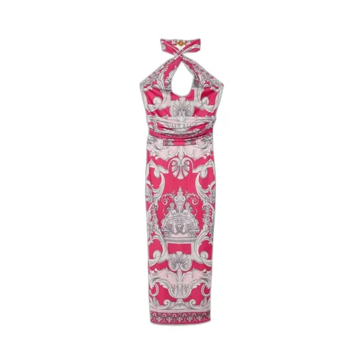 Versace Baroque Pattern Cut-Out Sleeveless Dress