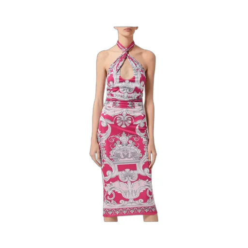 Versace Baroque Pattern Cut-Out Sleeveless Dress