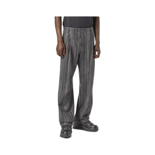 Versace Pinstripe High-Waist Tailored Pants