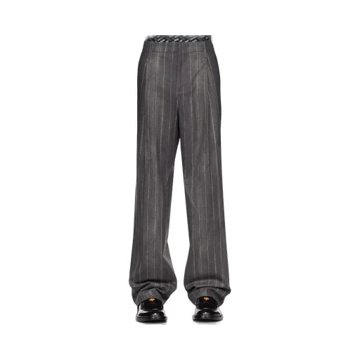 Versace Pinstripe High-Waist Tailored Pants