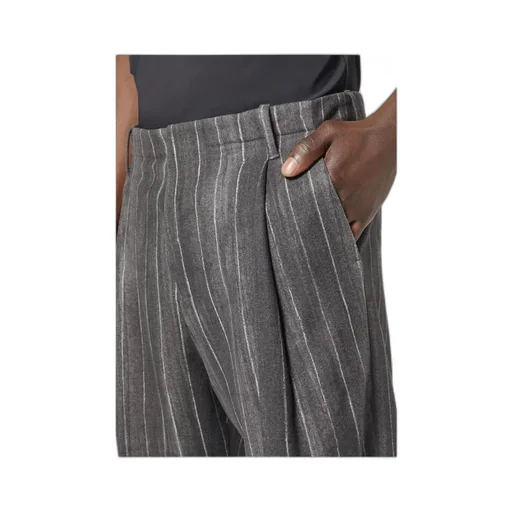 Versace Pinstripe High-Waist Tailored Pants
