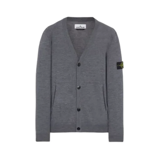 Logo-Patch Button-Up Cardigan