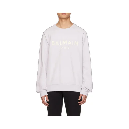 Cotton Printed Balmain Logo Sweatshirt