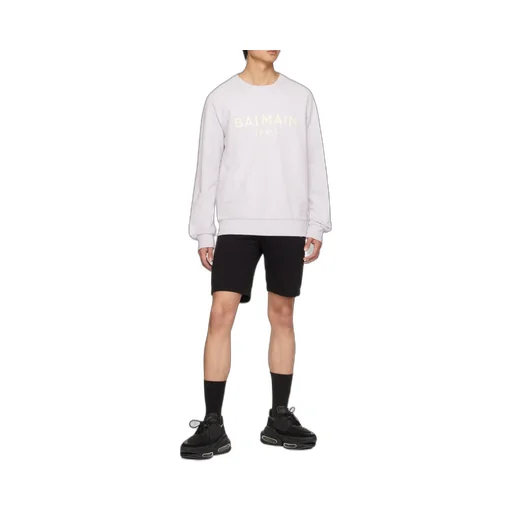 Cotton Printed Balmain Logo Sweatshirt