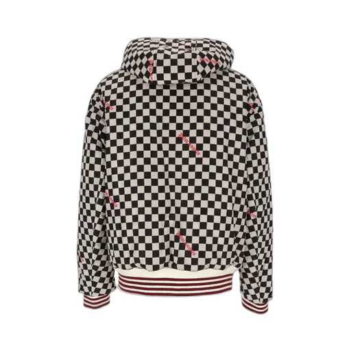 Palm Angels Check Printed Hooded Jacket