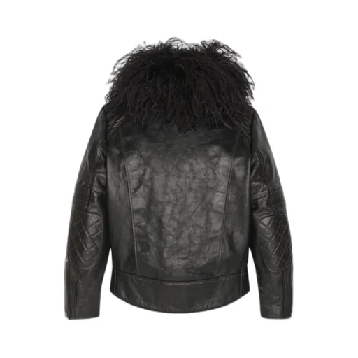 Long-Sleeved Leather Jacket