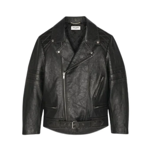 Long-Sleeved Leather Jacket