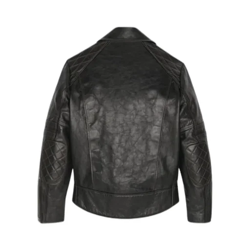 Long-Sleeved Leather Jacket