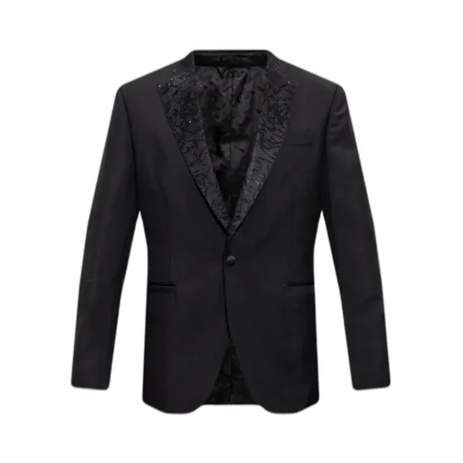 Rhinestone-Embellished Single Breasted Blazer