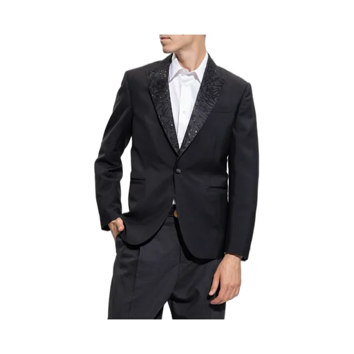 Rhinestone-Embellished Single Breasted Blazer