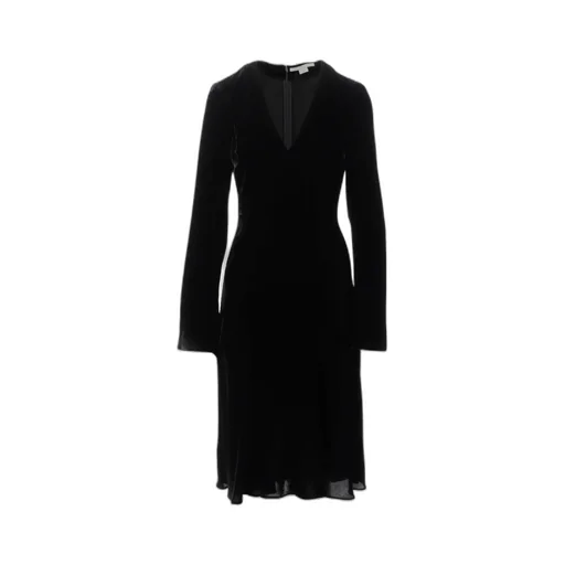 V-Neck Long-Sleeve Midi Dress