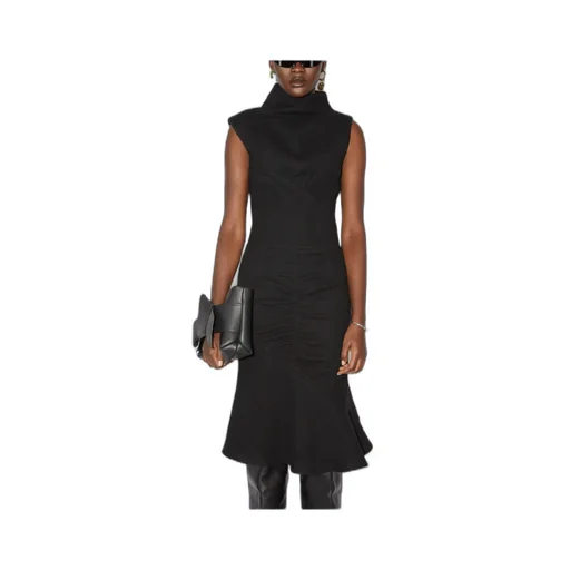 High-Neck Midi Dress