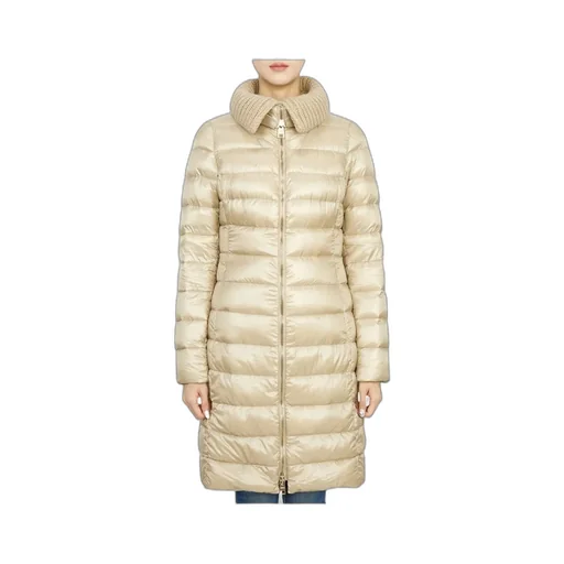 Knitted-Collar Padded Coat