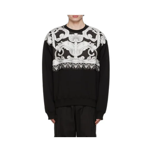 Baroque-Print Detail Sweatshirt