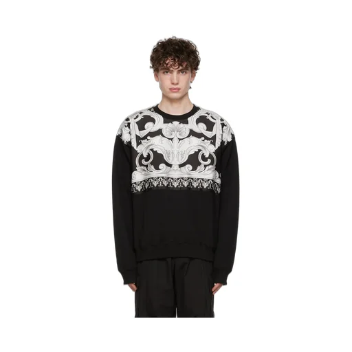 Baroque-Print Detail Sweatshirt
