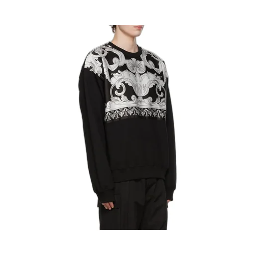 Baroque-Print Detail Sweatshirt