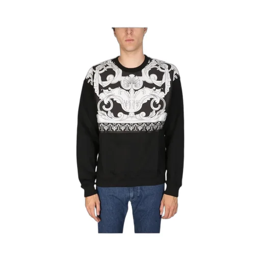 Baroque-Print Detail Sweatshirt