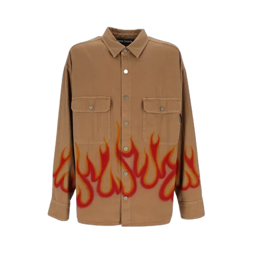 Flame-Print Long-Sleeve Shirt