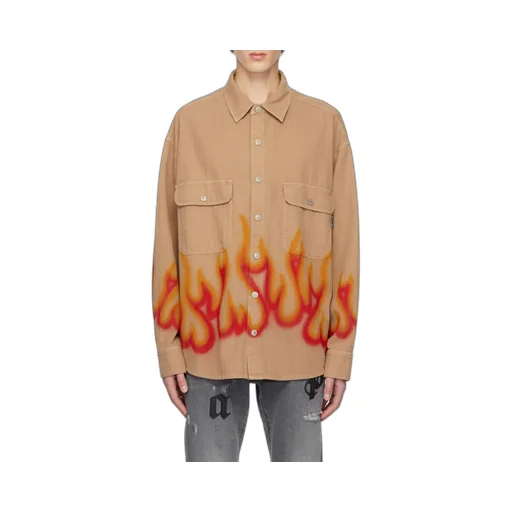 Flame-Print Long-Sleeve Shirt