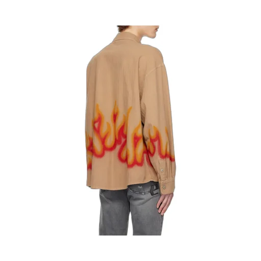 Flame-Print Long-Sleeve Shirt