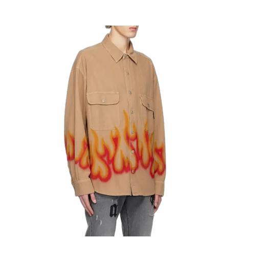 Flame-Print Long-Sleeve Shirt