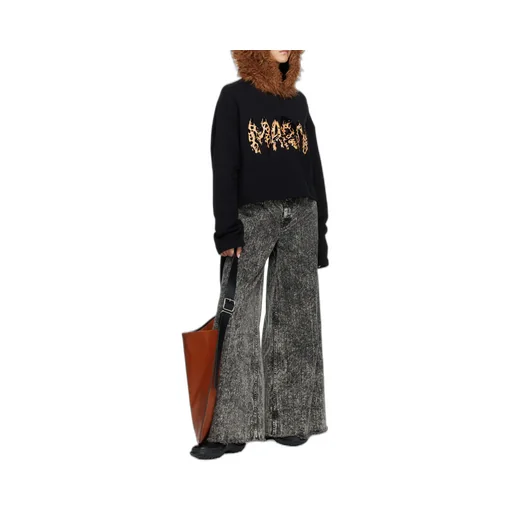 Furry-Hood Logo-Print Sweatshirt