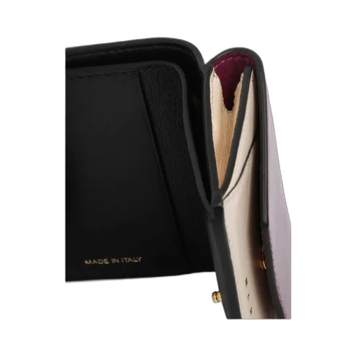 Purple And White Leather Tri-Fold Wallet