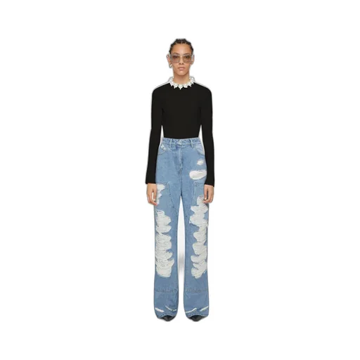 Top In Jersey With Graphic Cuts
