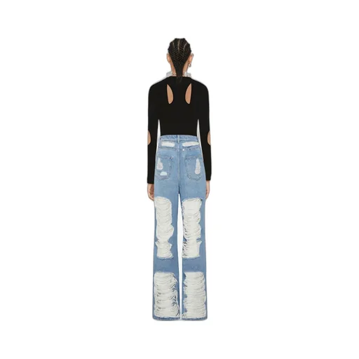 Top In Jersey With Graphic Cuts