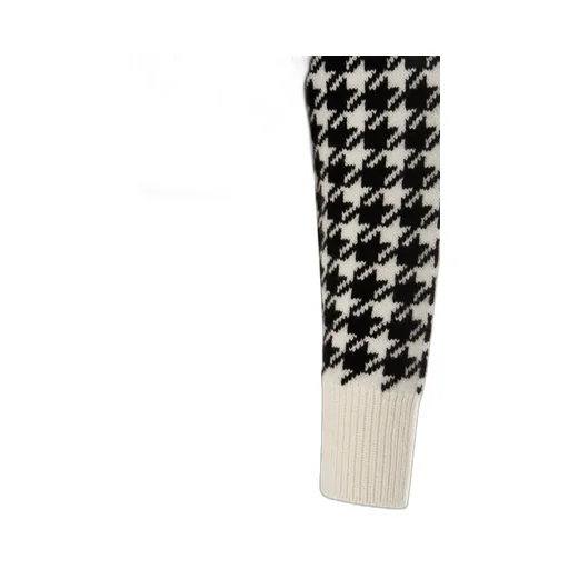 Houndstooth-Knit Cashmere Cardigan